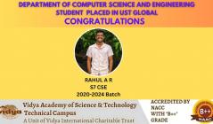 CSE student got placed in UST Global
