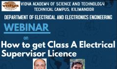 Webinar on �How to get Class A Electrical Supervisor Licence� on July 13,2020