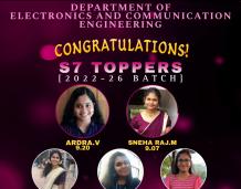 S7 semester toppers from the 2022�26 batch. 